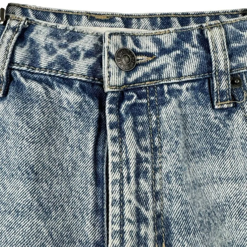 Hidden High Waist Mom Jeans Women Size 31 Blue Denim 90s Dip Dyed Grunge Hip Hop - Image 13