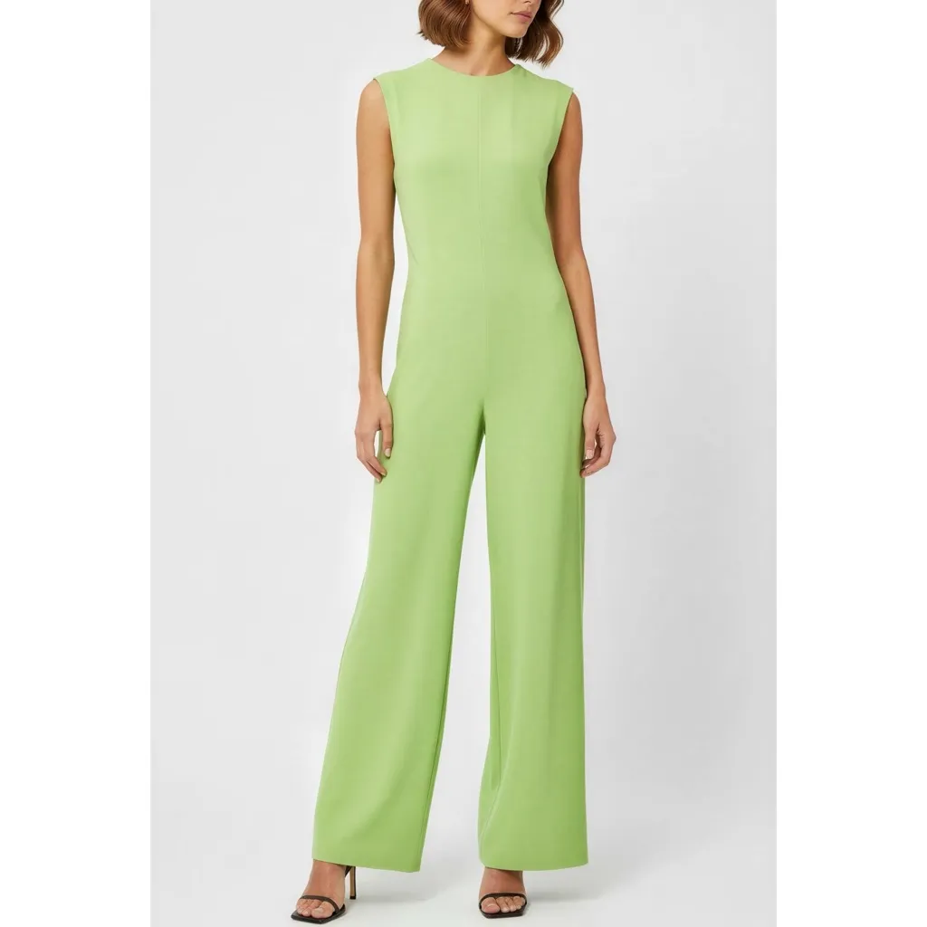 NORMA KAMALI Sleeveless Jumpsuit, Gemini Green, Medium - Image 4