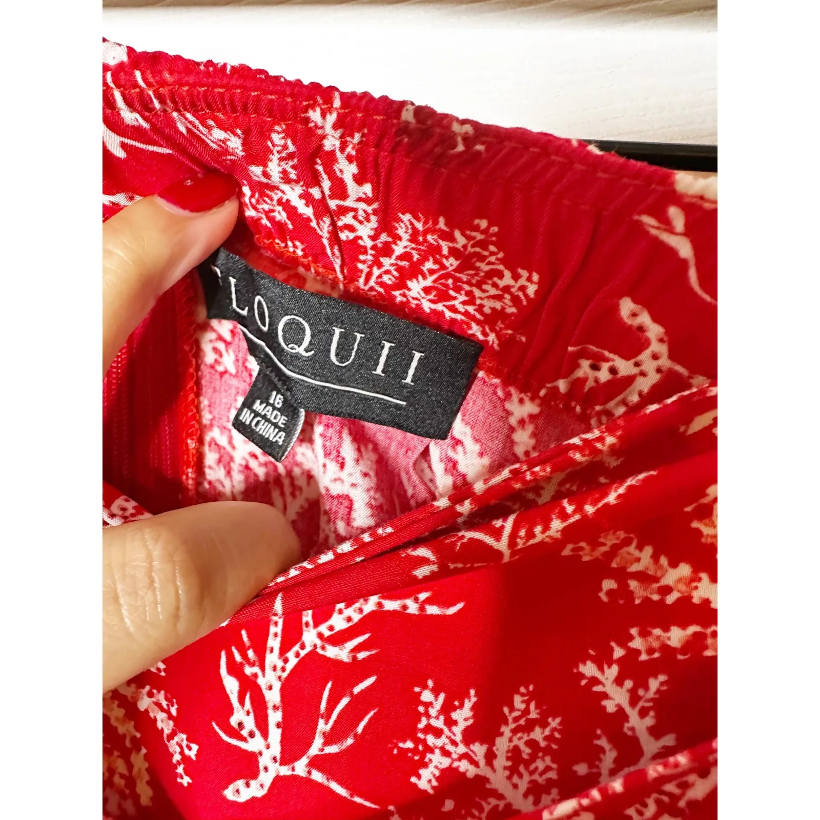 Eloquii Red Coral Print Wrap Midi Skirt Size 16 NEW - Image 4