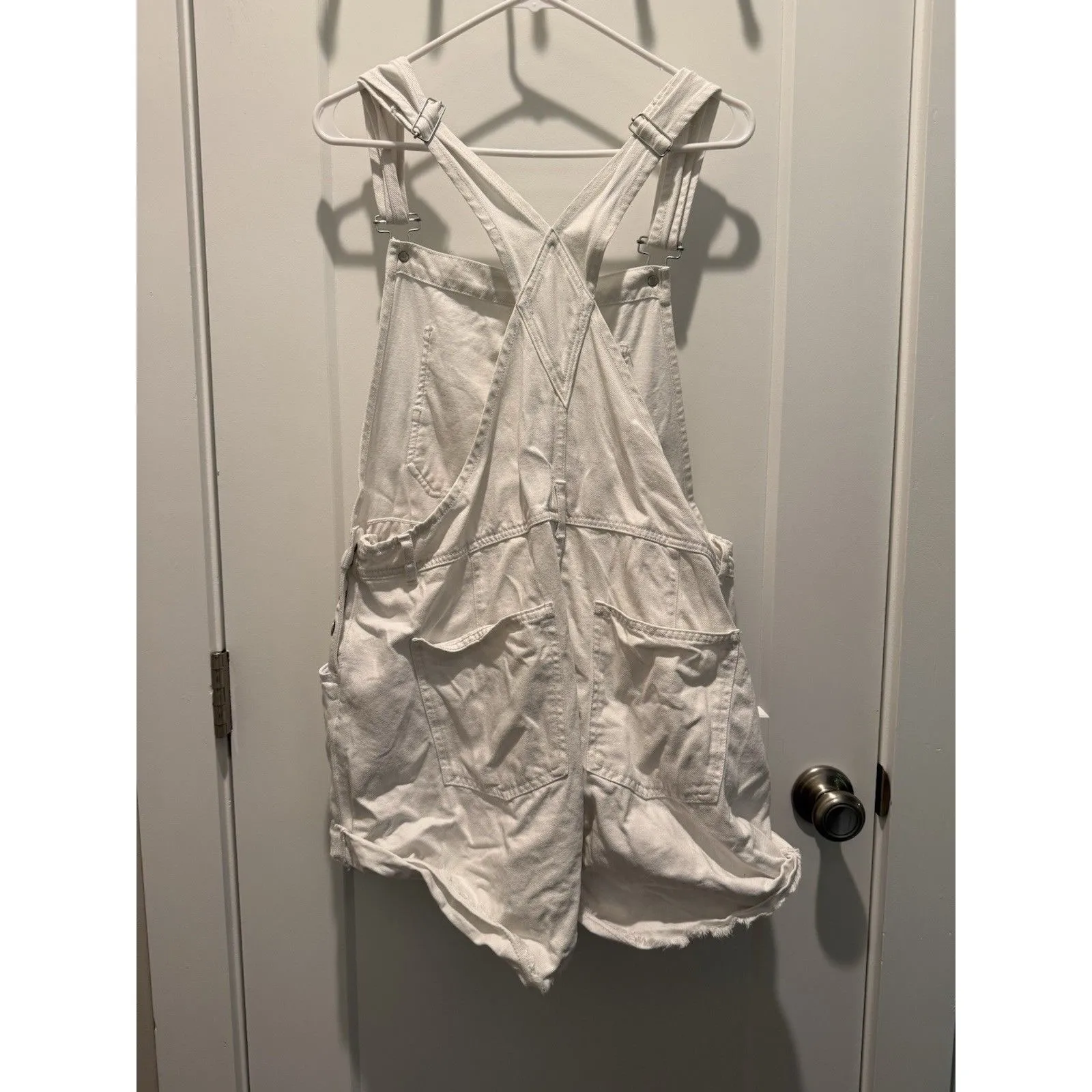 Women’s Free People Overalls We The Free Ziggy Relaxed White Shortalls Large L - Image 5