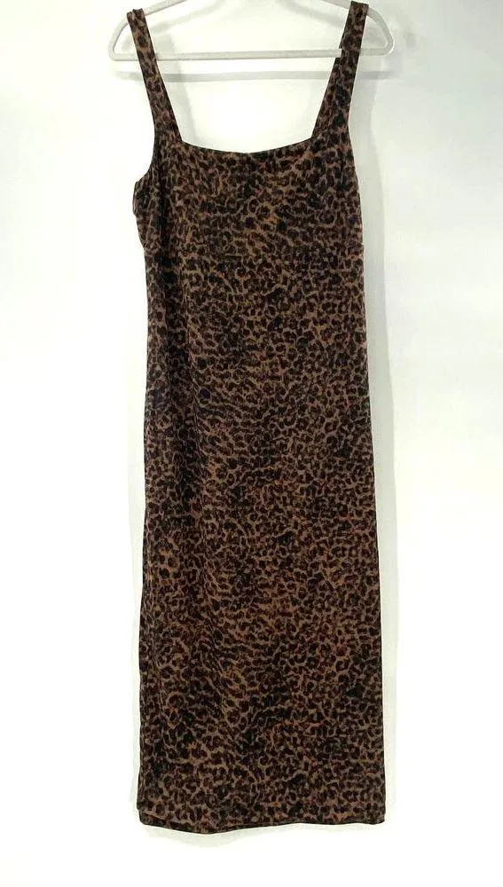 Good American '90s Animal Print Tank Midi Dress Curvy Size 2XL 5 Brown Black NWT - Image 4