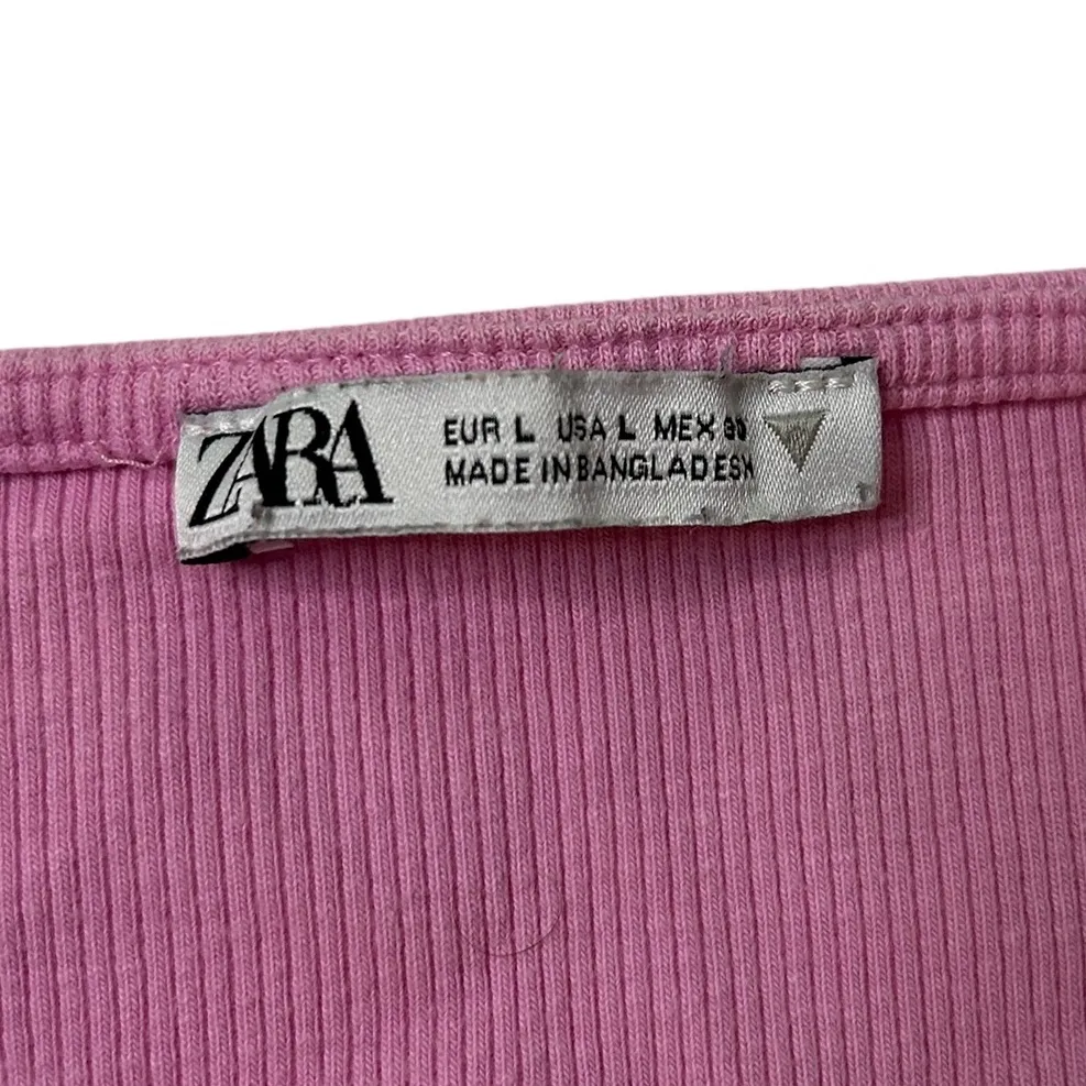 Zara Pink Ruffled Ruched Waist Front Tie V-Neck Top – Coquette Style Blouse | S - Image 10