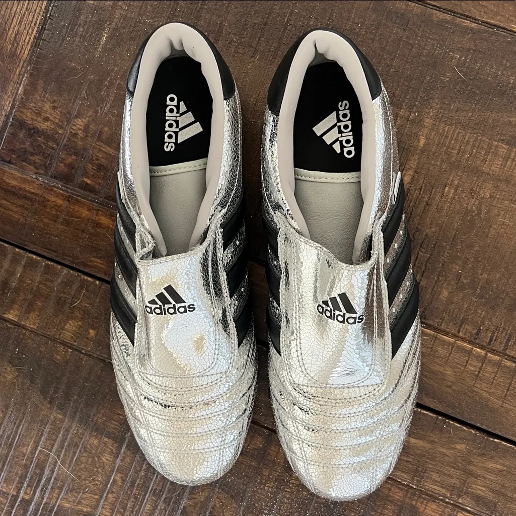 Adidas Originals WomensTaekwondo Metallic Silver Sneaker Shoe Sz 10 EUC - Image 3