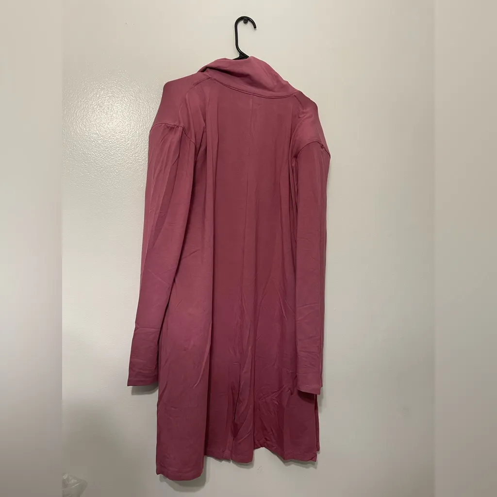 NWT Dai Moda Women's Pink Notch Lapel Knit Duster | Size: Large - Image 4