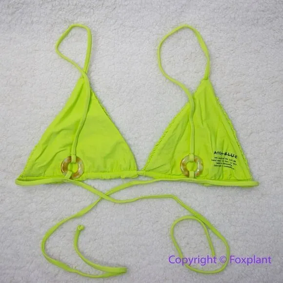 NEW Aila Blue Free People Soraya Bikini Top, lime green, size‎ L - Image 7