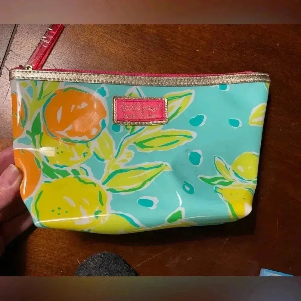 Lilly Pulitzer for Estee Lauder Makeup Pouch‎ Bag Aqua/Yellow/Orange/Pink … - Image 2