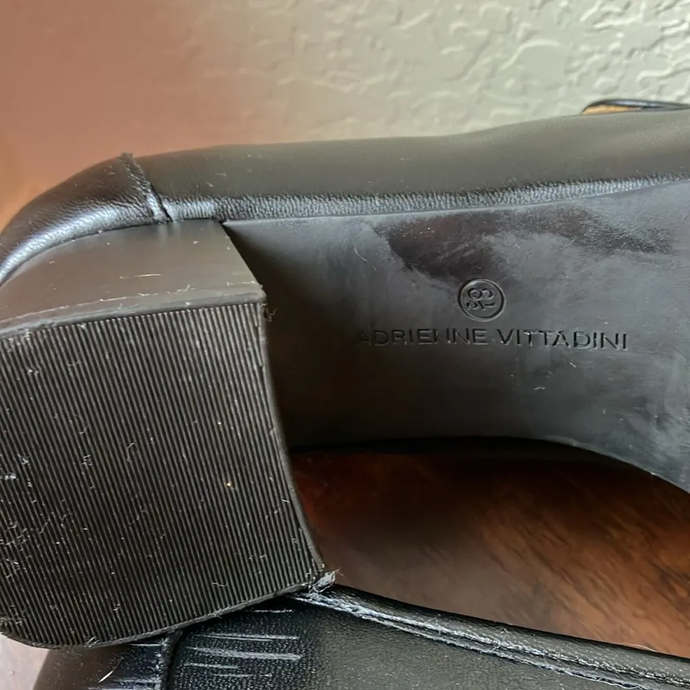 Adrienne Vittadini: Black patent leather heeled penny loafers- size 8.5 - Image 14