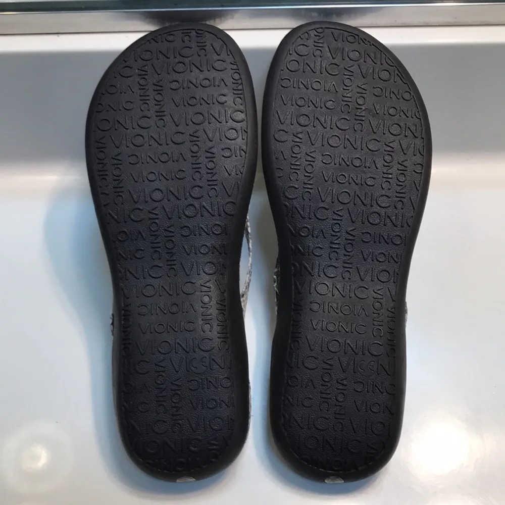 Vionic Women’s Rosabel Leather Snakeskin Print Arch Support Thong Sandals - Image 9