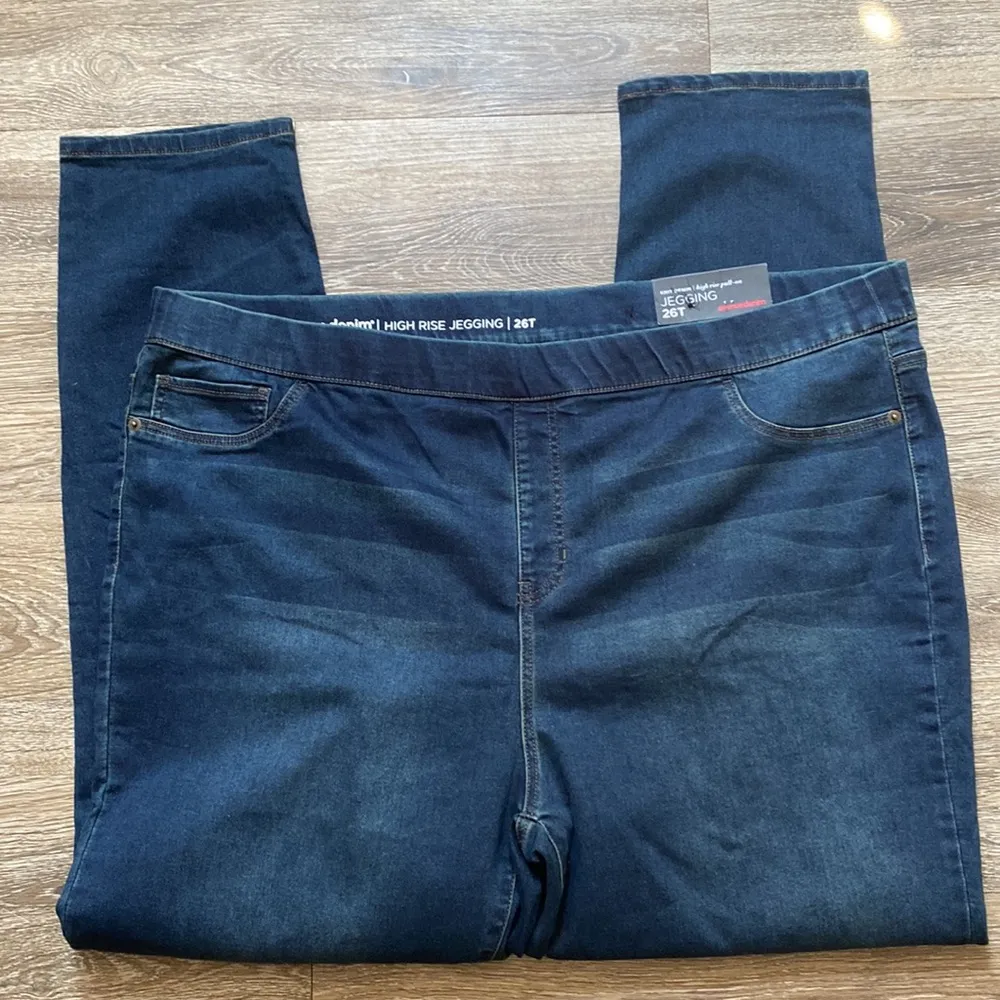 NEW Avenue Denim High Rise Jegging Pull On Jeans 26T Knit Denim Super Soft Blue Size undefined - Image 9