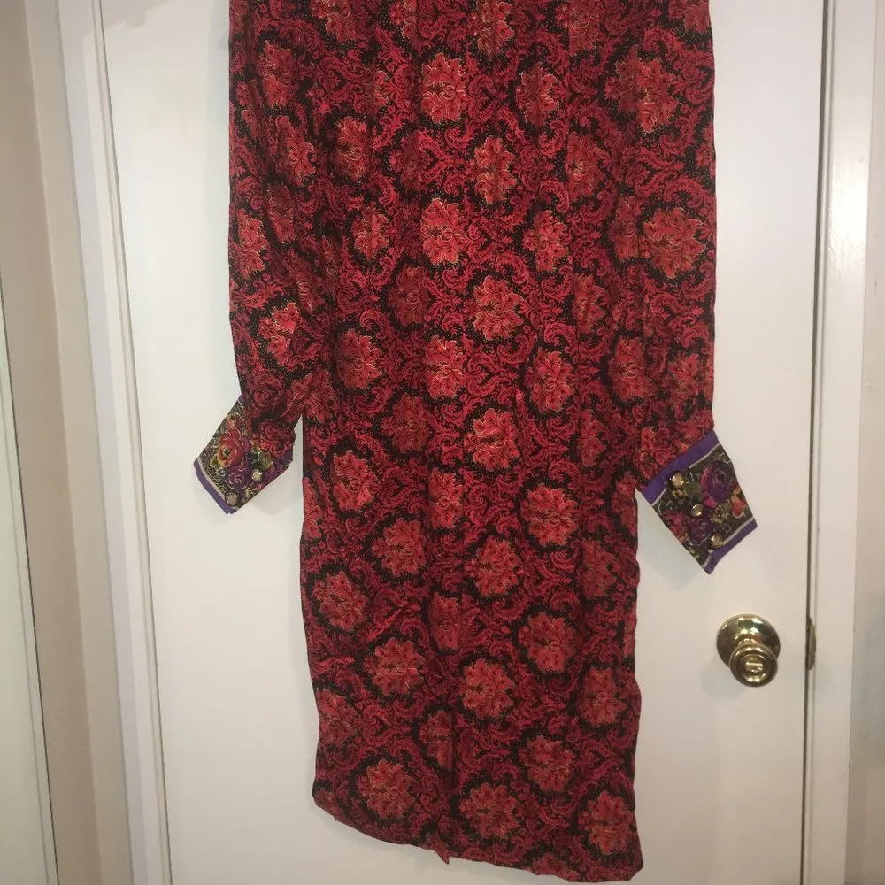 Vintage Teri Jon Silk Dress Red Size 6 - Image 7