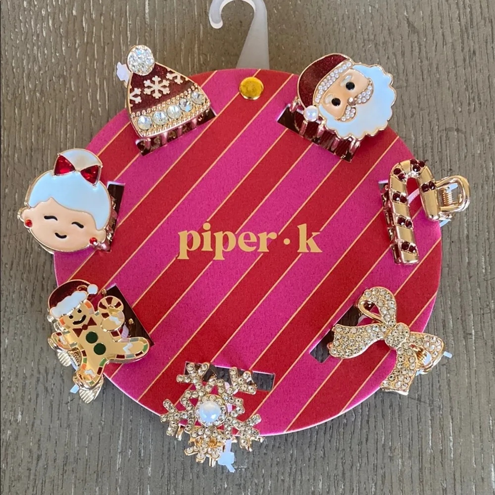 Piper K Christmas Themed Hair Clips Red - Image 2