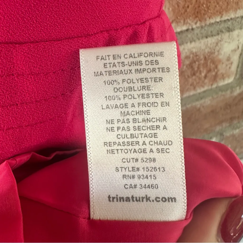 Trina Turk Zoria Romper Hot Pink One Piece Women’s 8 Barbie - Image 6