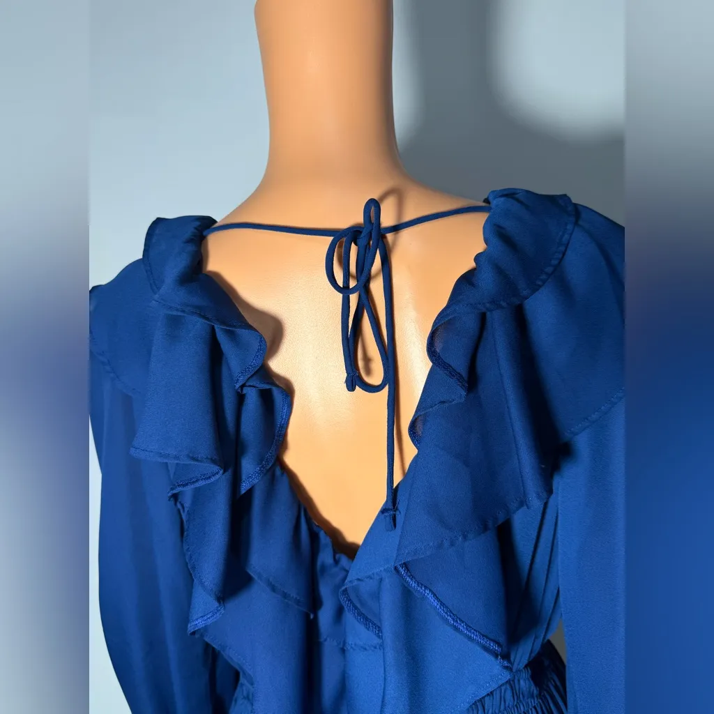 Abercrombie & Fitch Royal Blue Long Sleeve Dress - Image 5