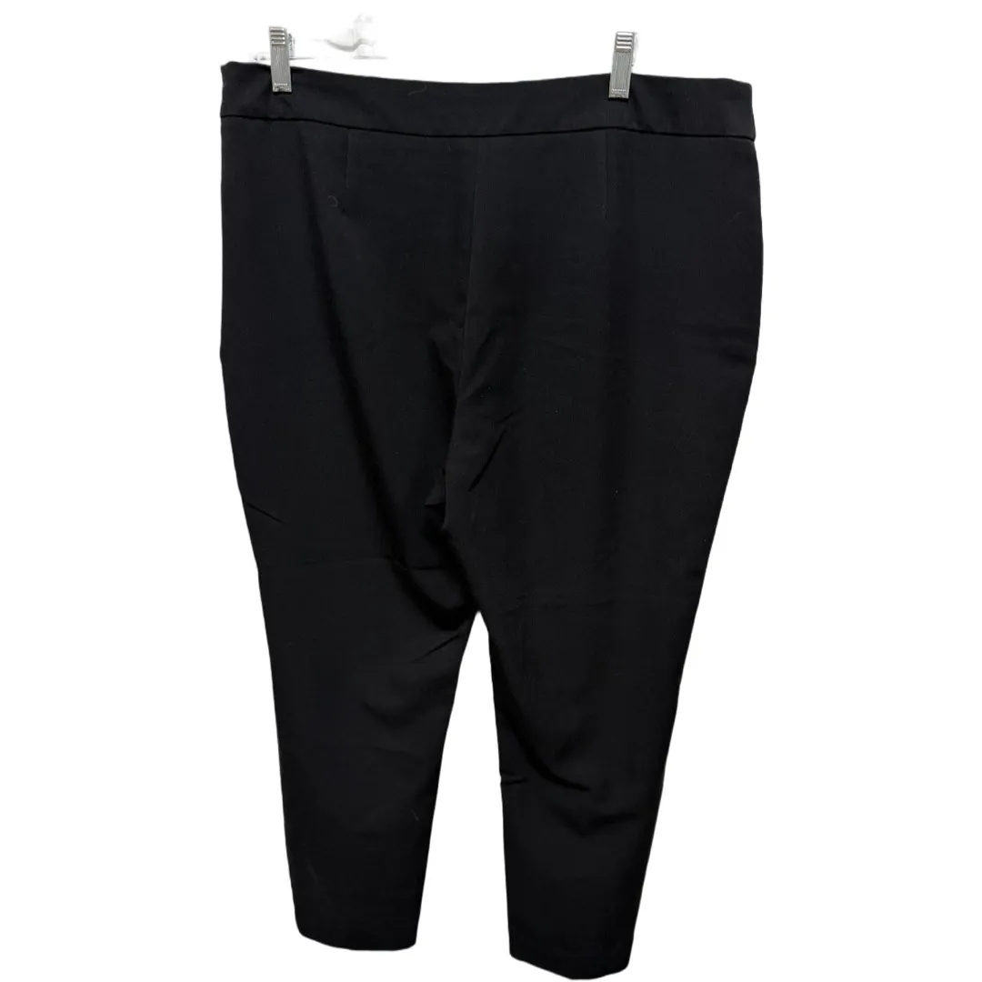 Ellen Tracy Pull On Trouser Slacks Solid Black Size 14 Straight Leg Office Work - Image 4