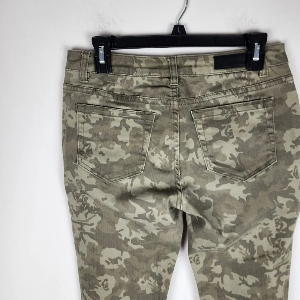 Kenneth Cole Reaction Camo Skinny Jeans Olive Green Army Green Size 27 - Image 12