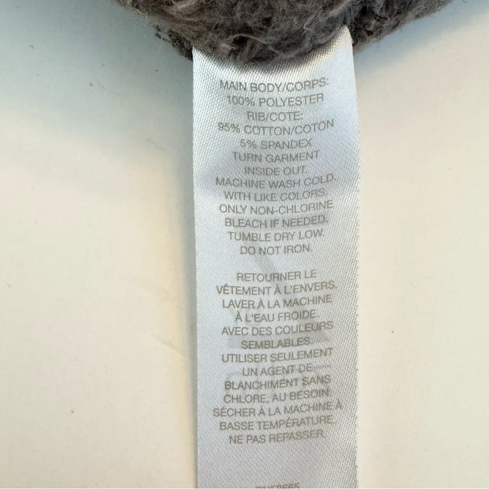 Zella Sherpa Sweatshirt Tan Grey Large Fuzzy Warm Pull Over Crewneck Fluffy - Image 9