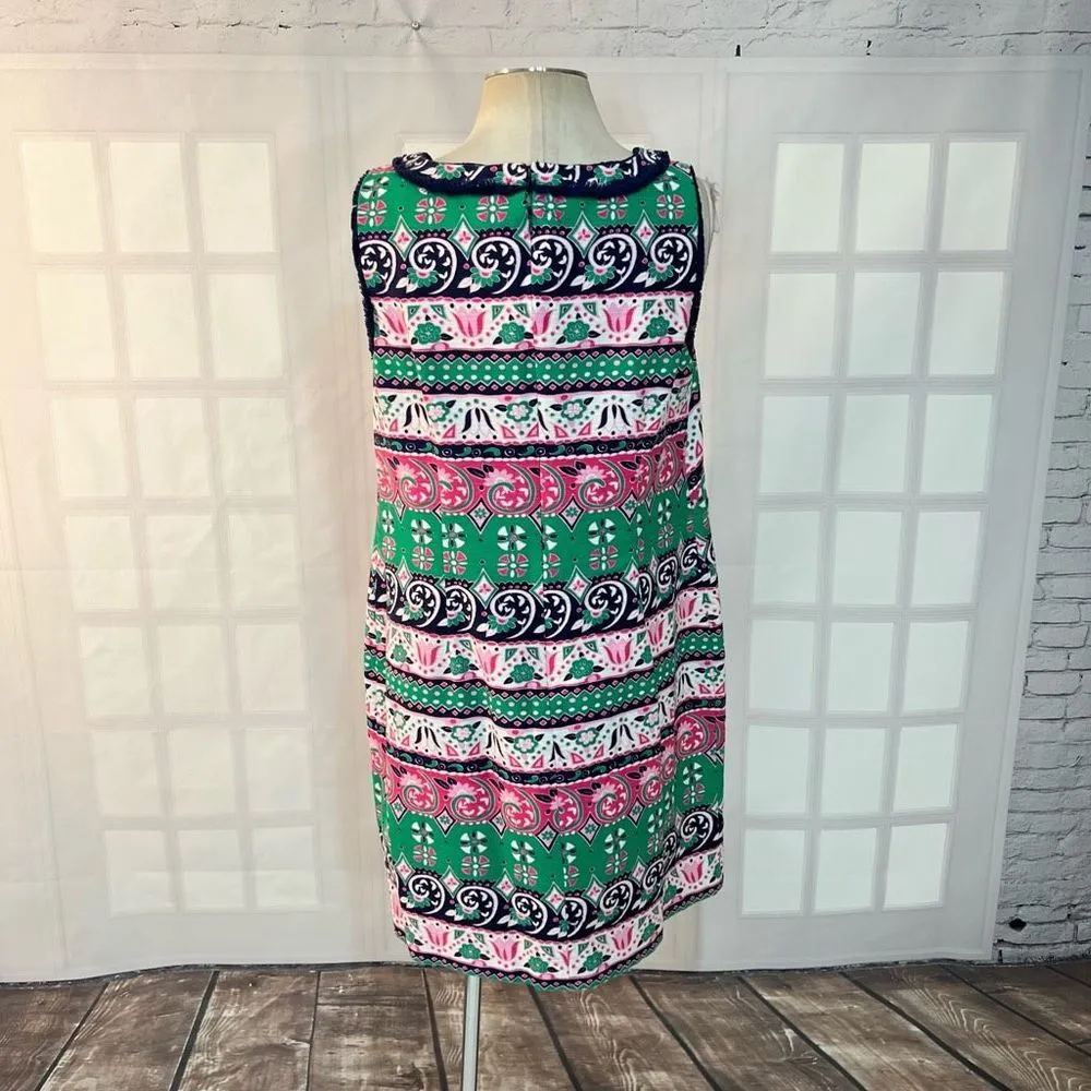 Talbots colorful fringe trim colorful sheath dress size 14 - Image 5