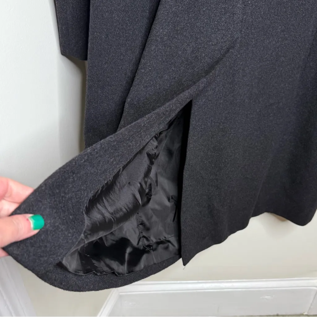 Calvin Klein Long Wool Blend Coat NO SIZE charcoal gray/black Lined Classic - Image 7