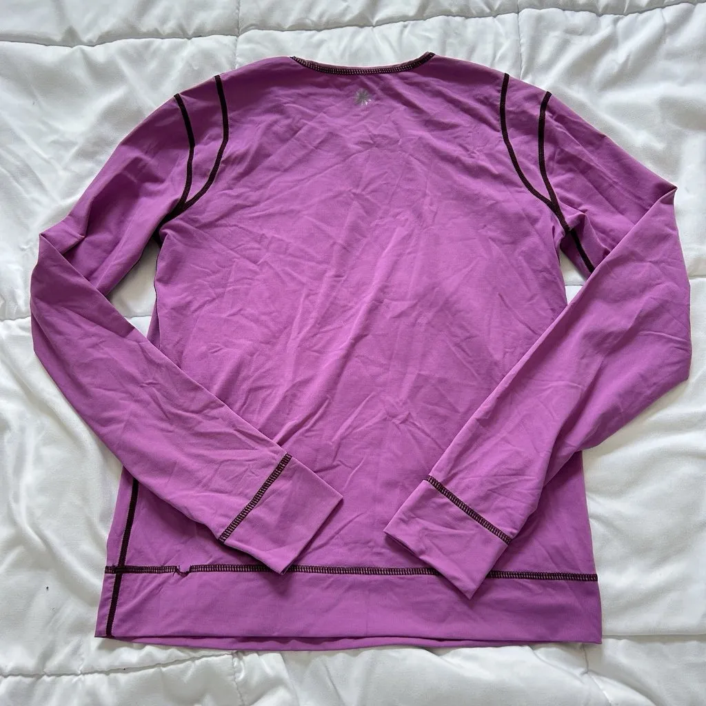 Athleta Womens Purple Summer Shade Rash Guard Swim Long Sleeve Womens XS Pocket - Image 7