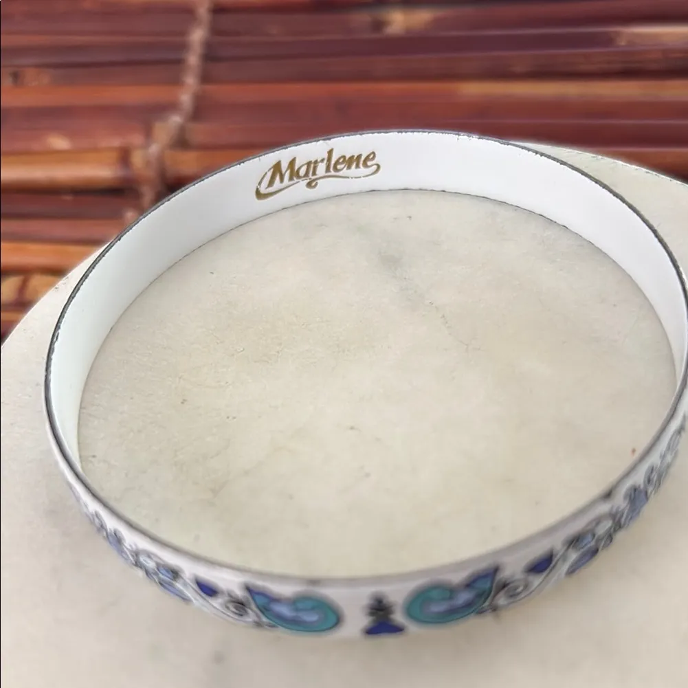 Marlene Blue and White Floral Pattern Banglr Bracelet - Image 3