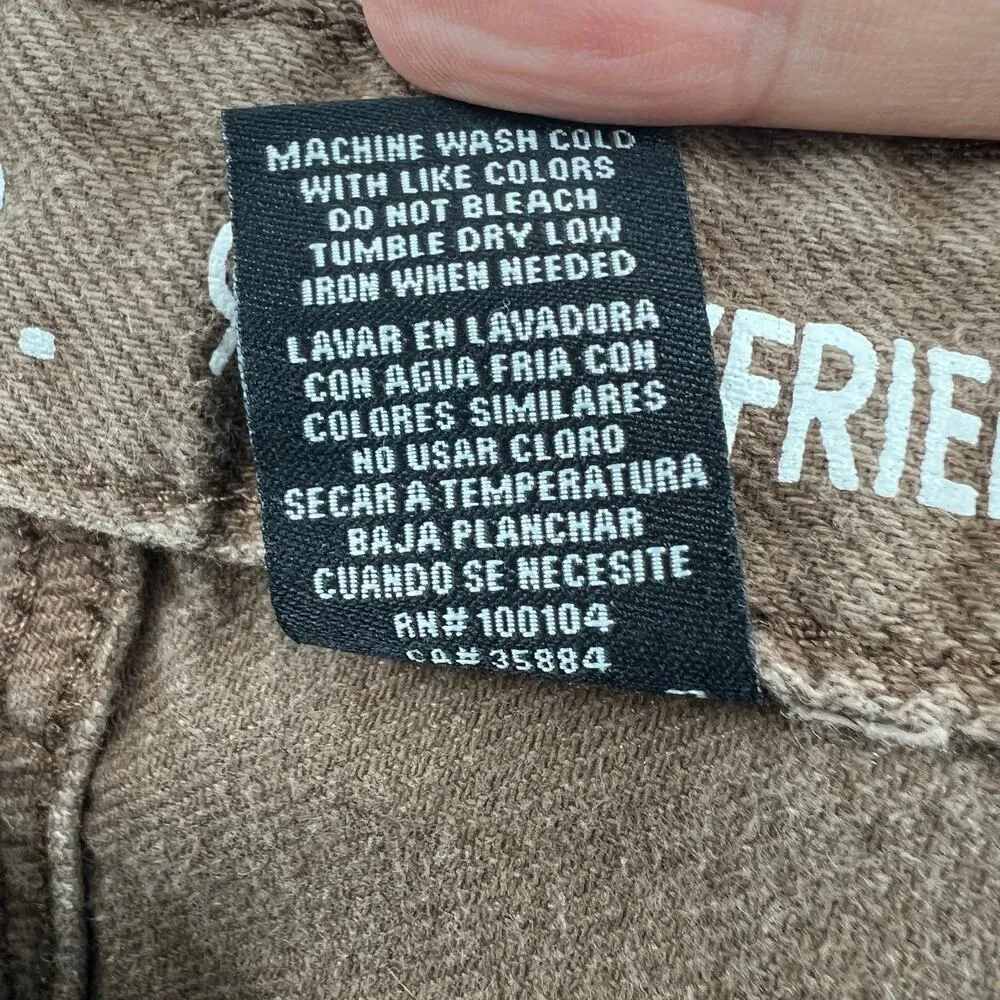 S.O.N.G. Juniors 7 / Regular 28 Brown 90s Boyfriend Cargo Jeans High Rise - Image 11