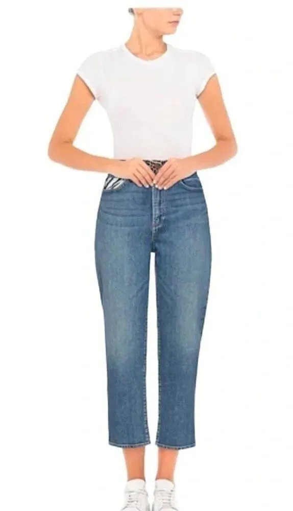 Alice + Olivia Amazing Animal Print High Rise Jeans  Size 28 NWT - Image 5