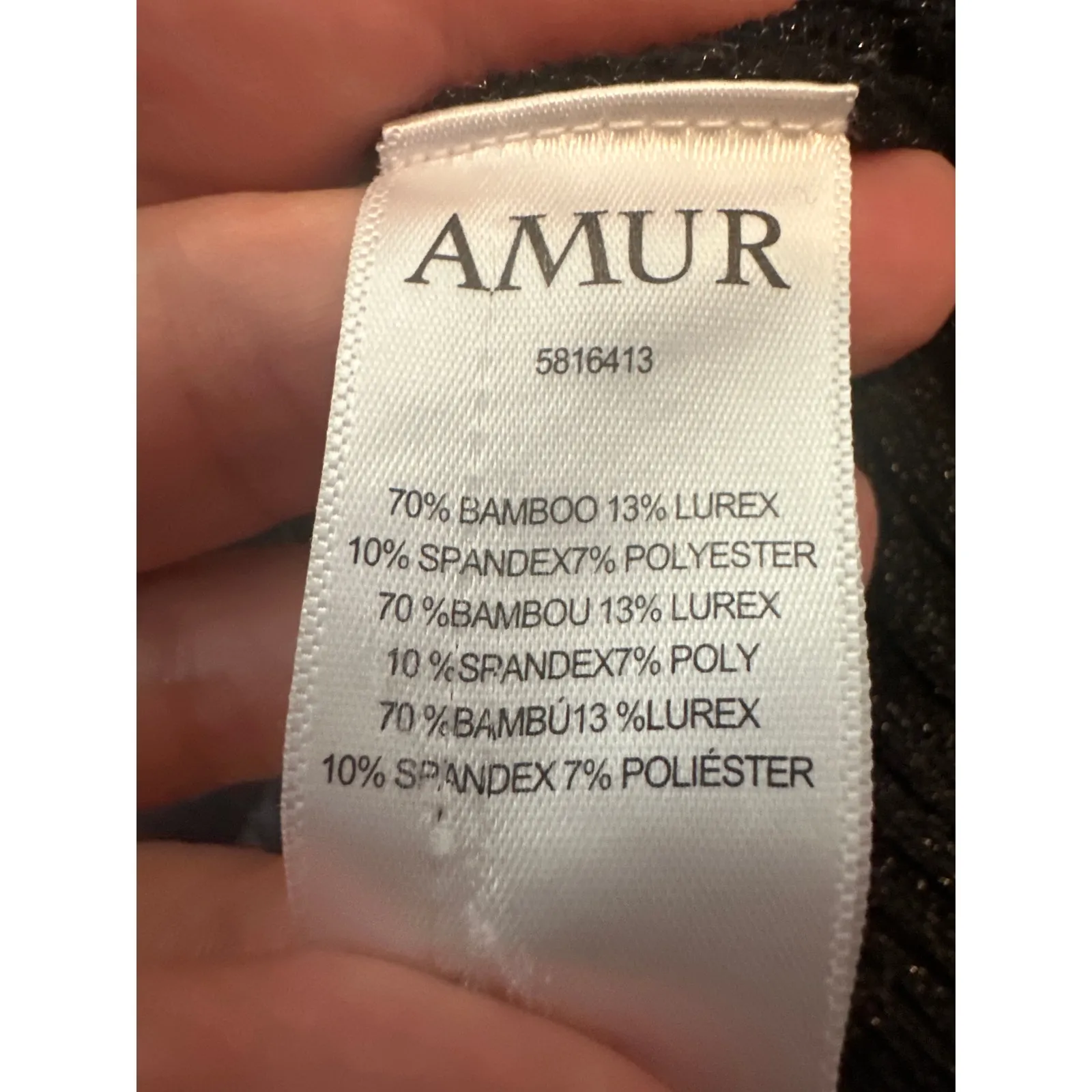 Amur Rosemary Black Metallic Knit Twist Midi Dress Size Small - Image 9