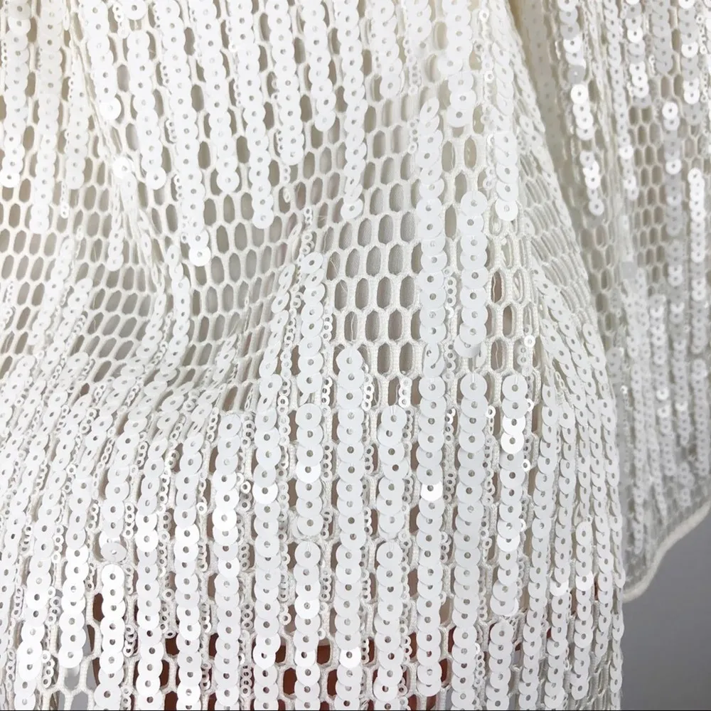 NWT Endless Rose Pleated White Sequin Flirty A-Line Cocktail Party Skirt Small - Image 6