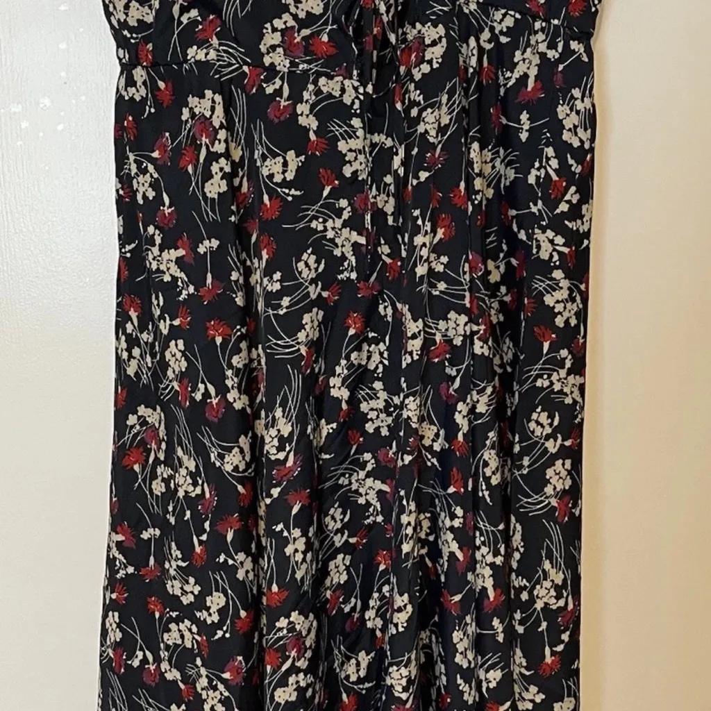 Urban Outfitters Reformed Size Large Dark Floral Strappy Flowy Midi Dress Black - Image 3