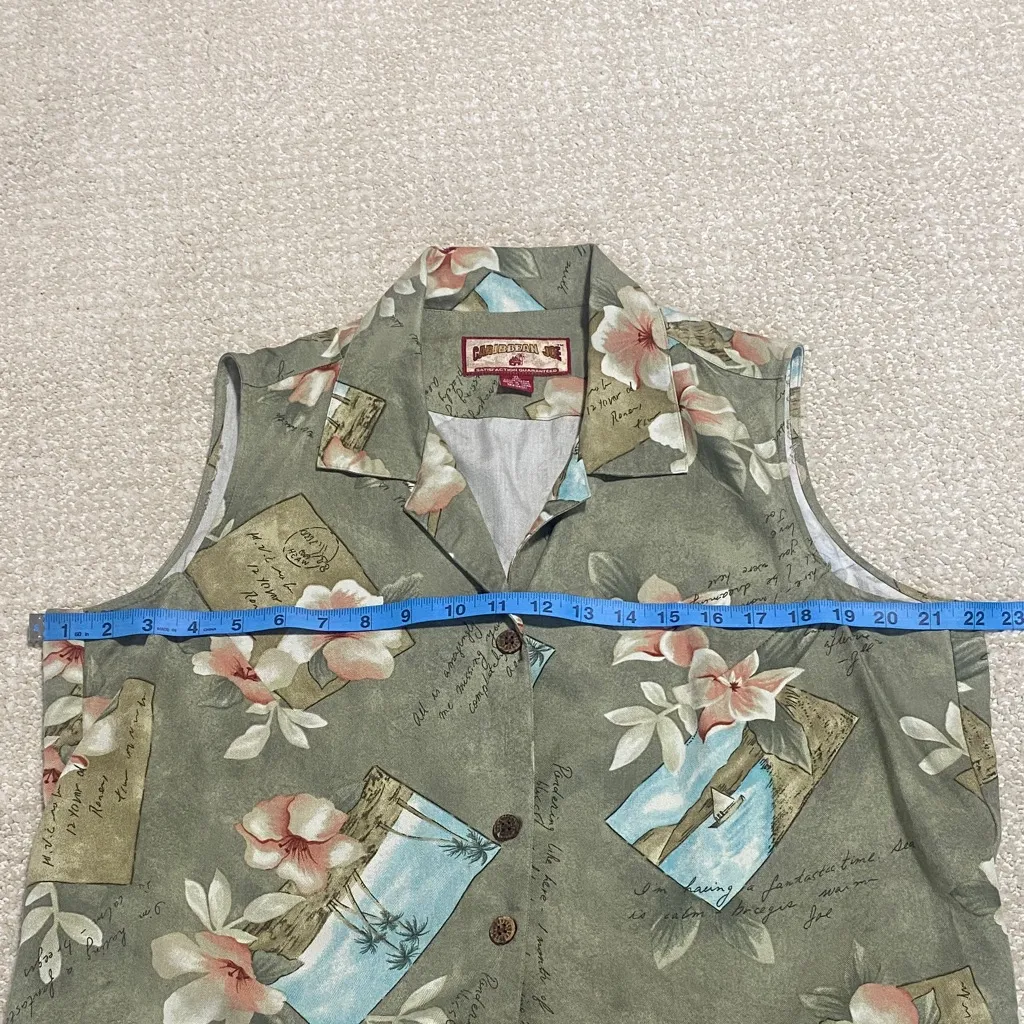 Caribbean Joe Olive Floral Crop Top - Image 7