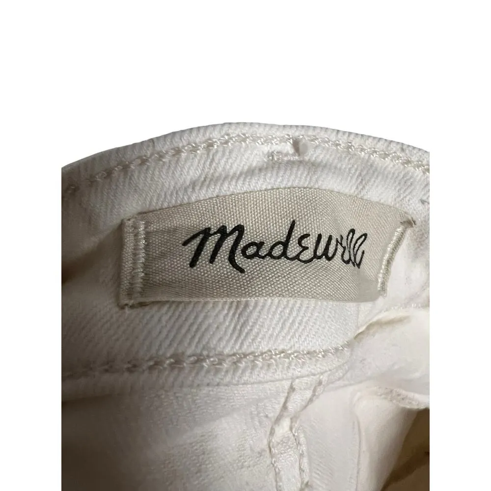 Madewell The Curvy Perfect Mid-Light Ecru White Denim Jean Shorts Size 25 - Image 12