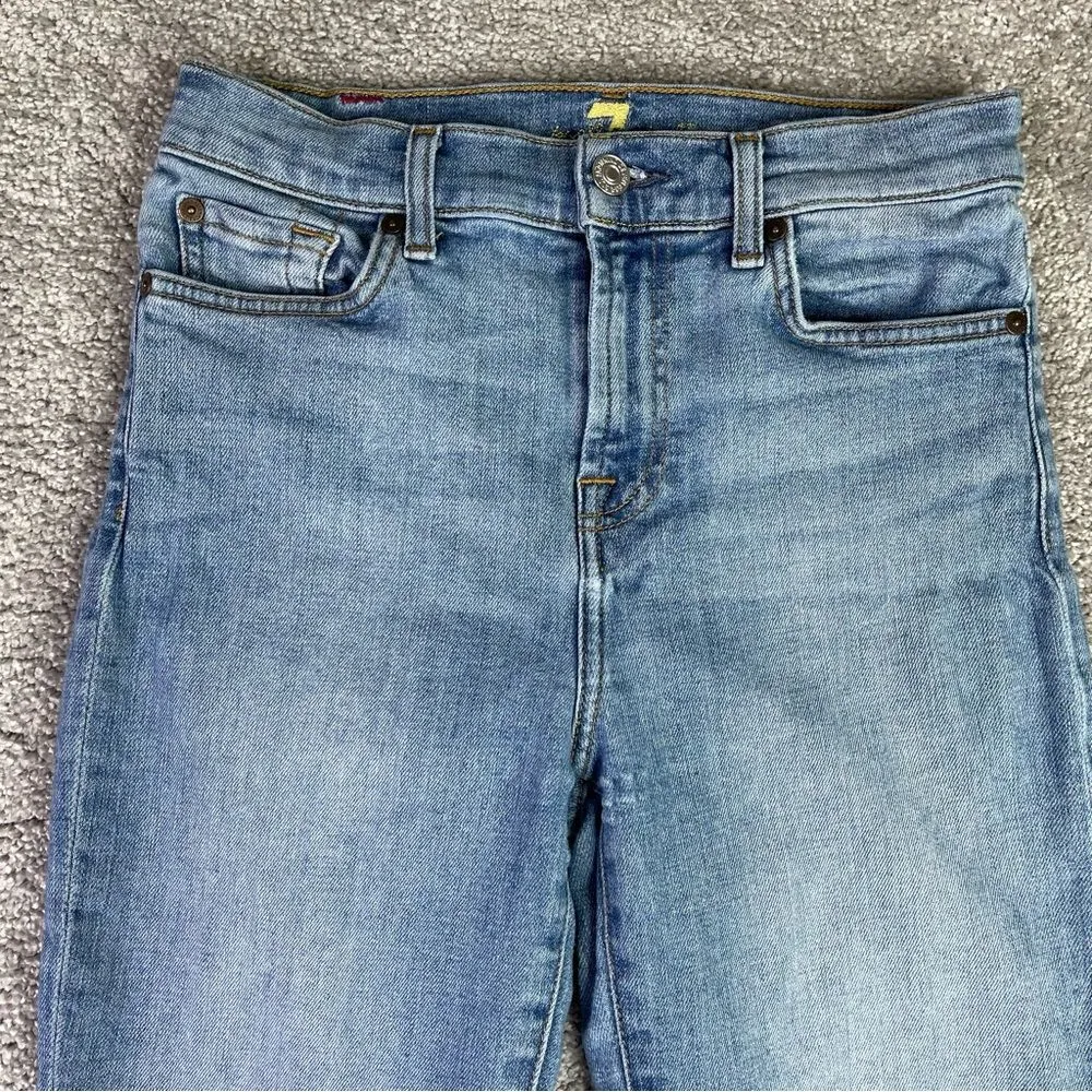 7 For All Mankind Edie Jeans Women’s 26 Blue Slim Straight High Rise Denim - Image 2
