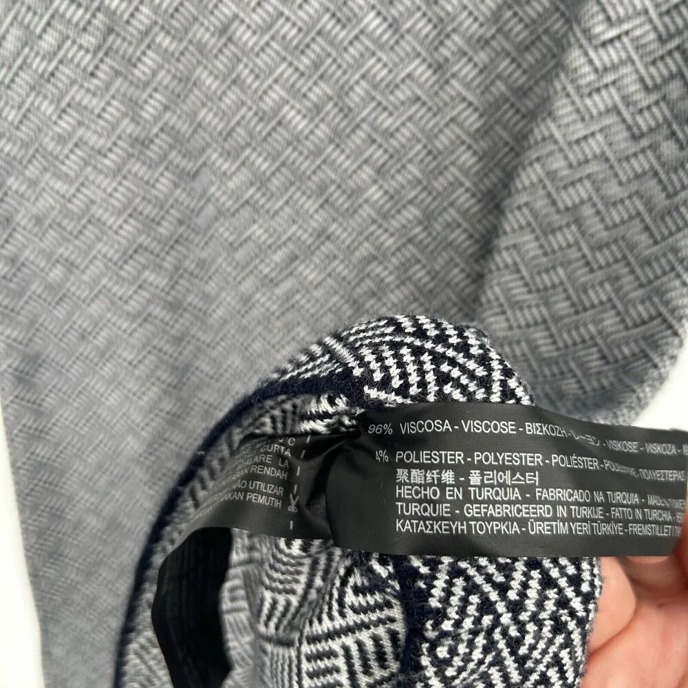 Zara Knit Sweater Dress Black White Herringbone 3/4 Sleeves Stretch Size M - Image 10