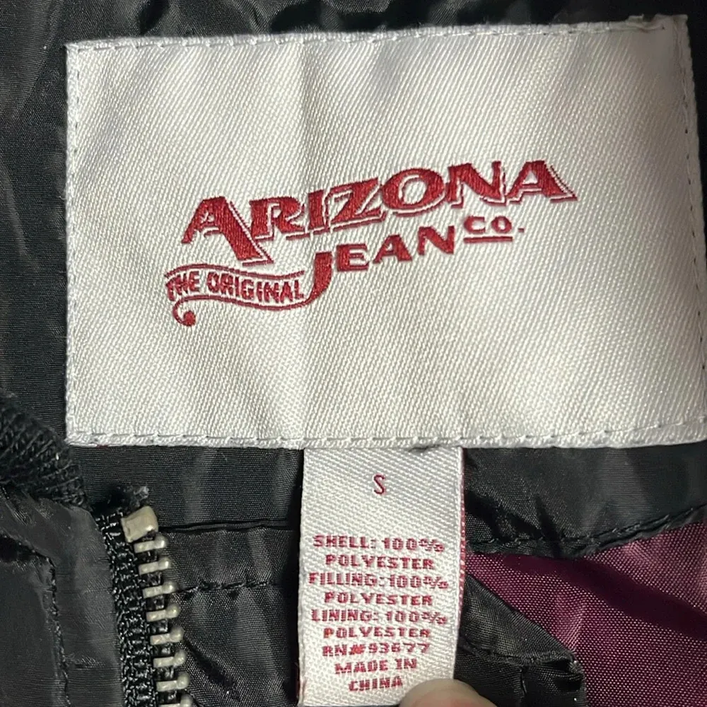 Arizona Jean Co jacket small black wind breaker style jacket snap button pocket - Image 9