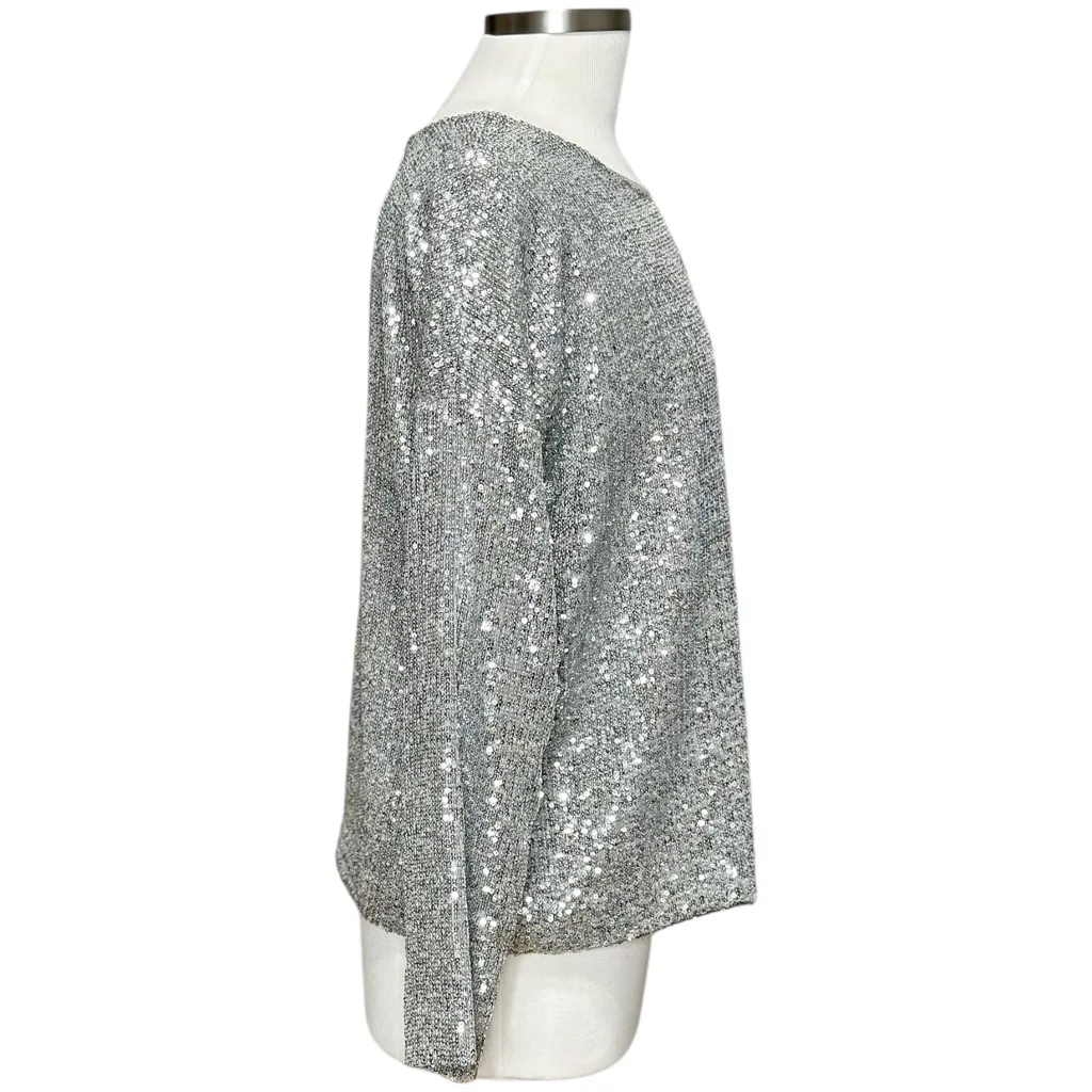 EMERSON FRY Keyhole Top, Silver Sequin, Large Gray - Image 9