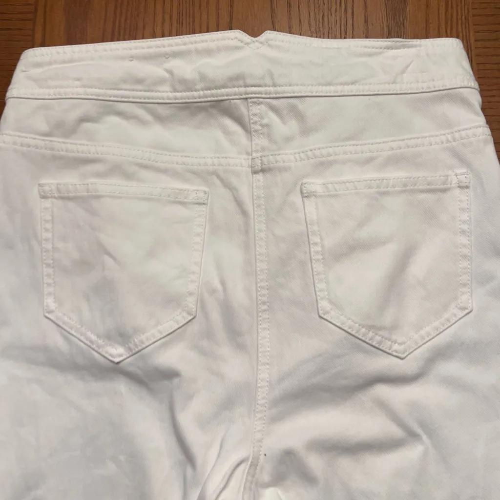 J. McLaughlin Hastings Nautical Sailor High Waist White‎ Jeans Gold Buttons Sz 8 - Image 14