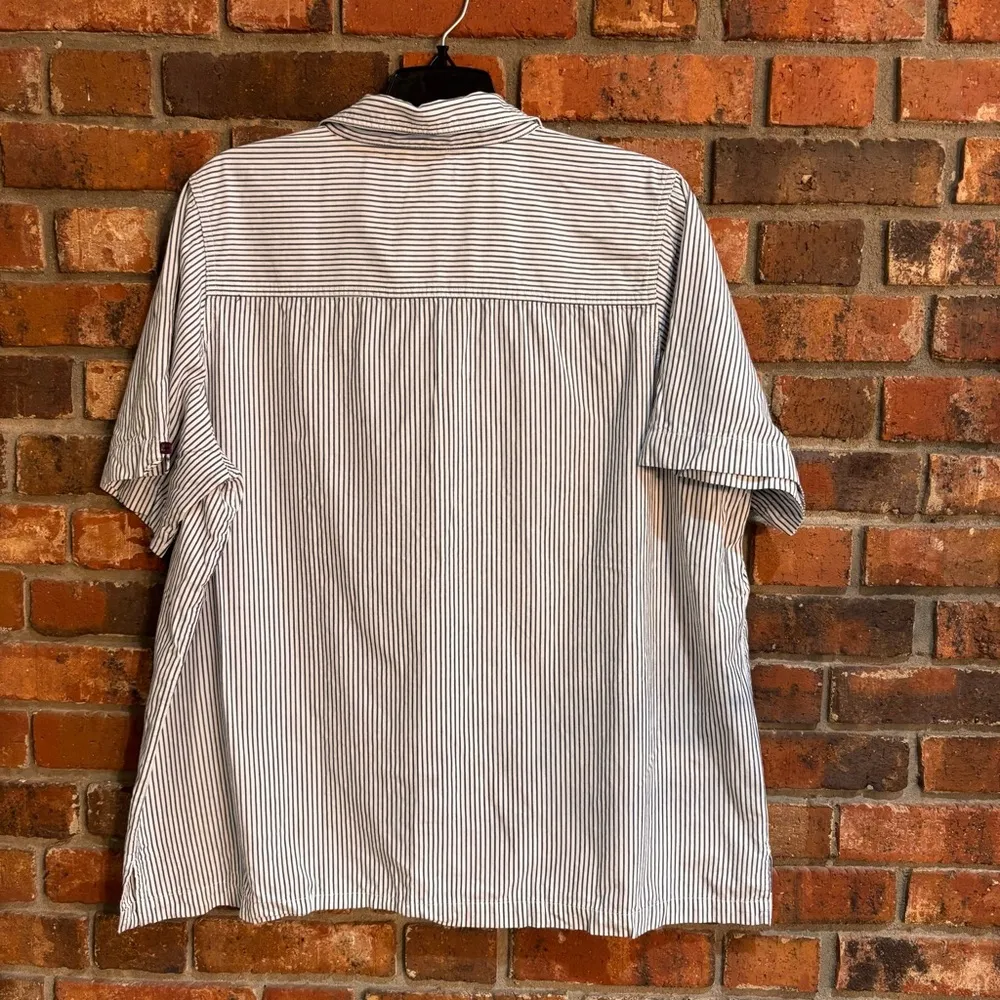 Bobbie Brooks womens striped embroidered cat button up shirt blue 18W/20W - Image 6