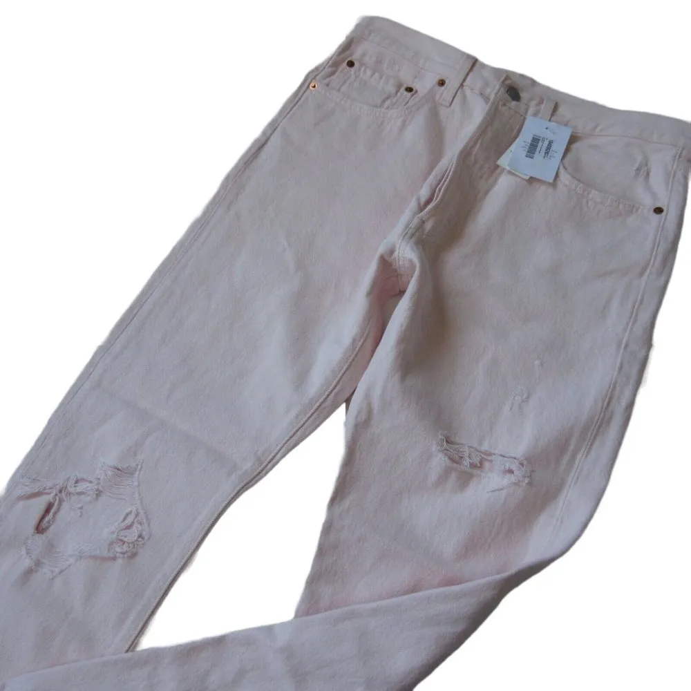 NWT Levi's 501 Skinny in Summer Charm Pink Heavyweight Rigid Crop Jeans 30 - Image 3