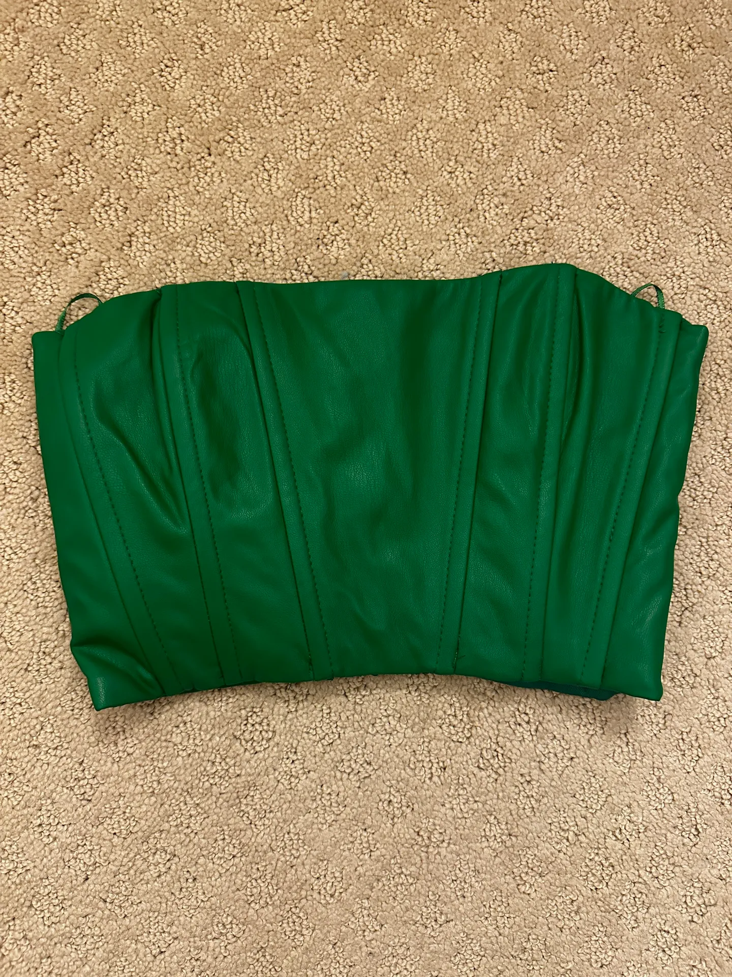 NWOT  green faux leather corset top - Image 2