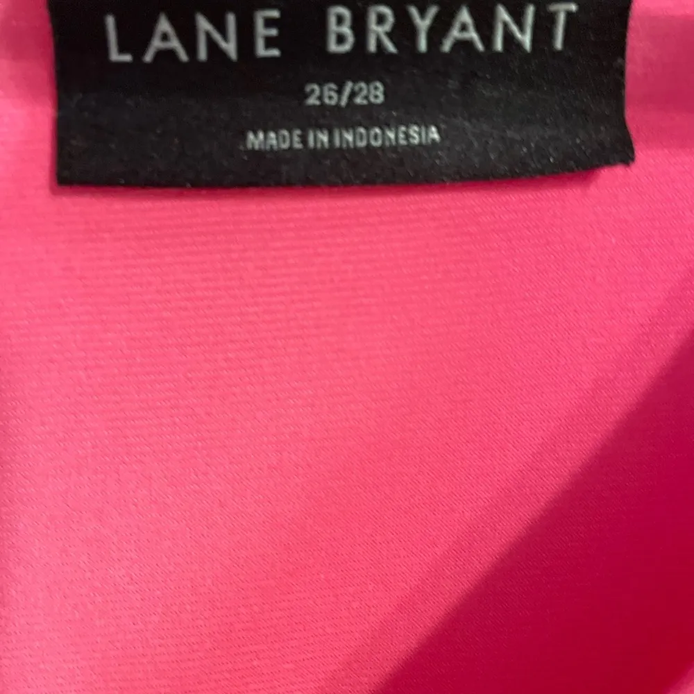 Lane Bryant Pink Peasant Smocked V Neck Long Sleeve Matte Jersey Blouse 26/28 - Image 6