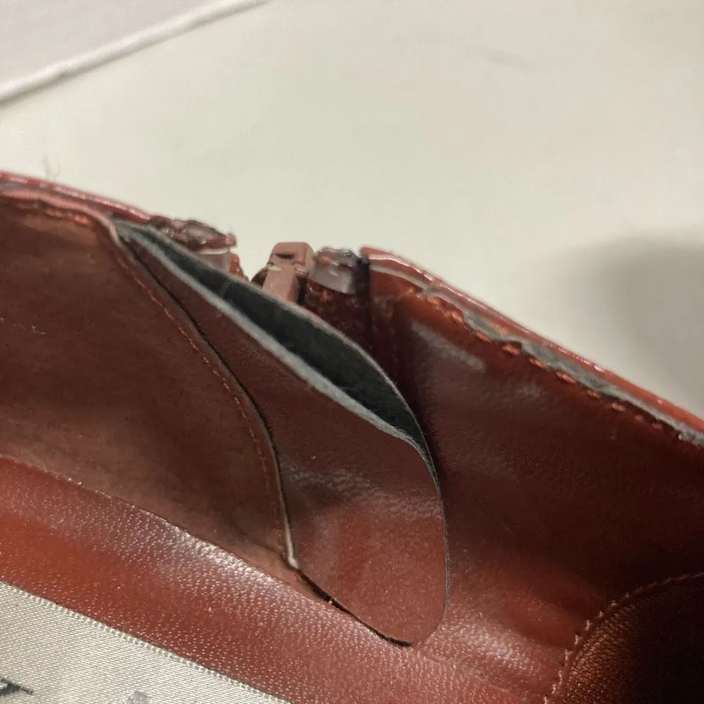 AJ Valenci Women's Brown Leather Chunky Heel Slip - Image 5