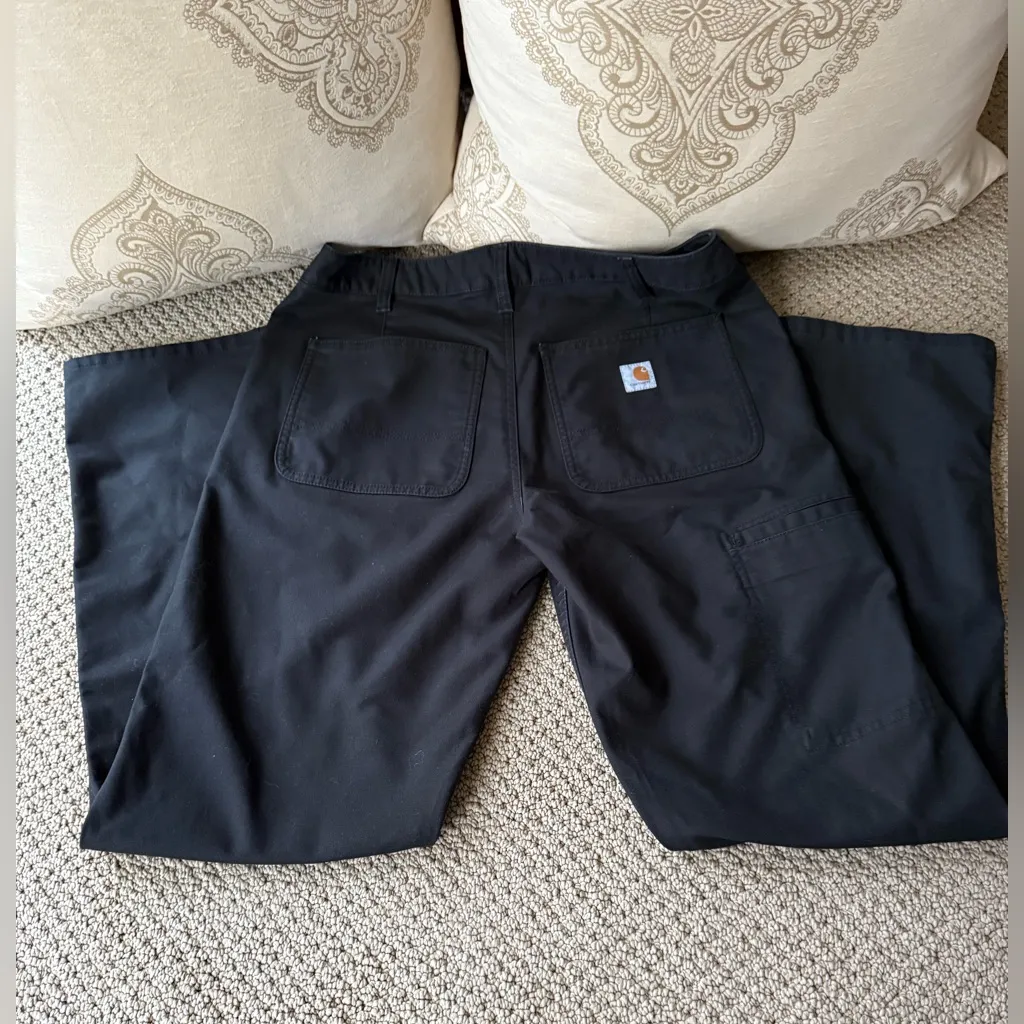 Carhartt Women's Black Rugged Flex Relaxed Fit Canvas Straight Leg Work Pants - Image 6