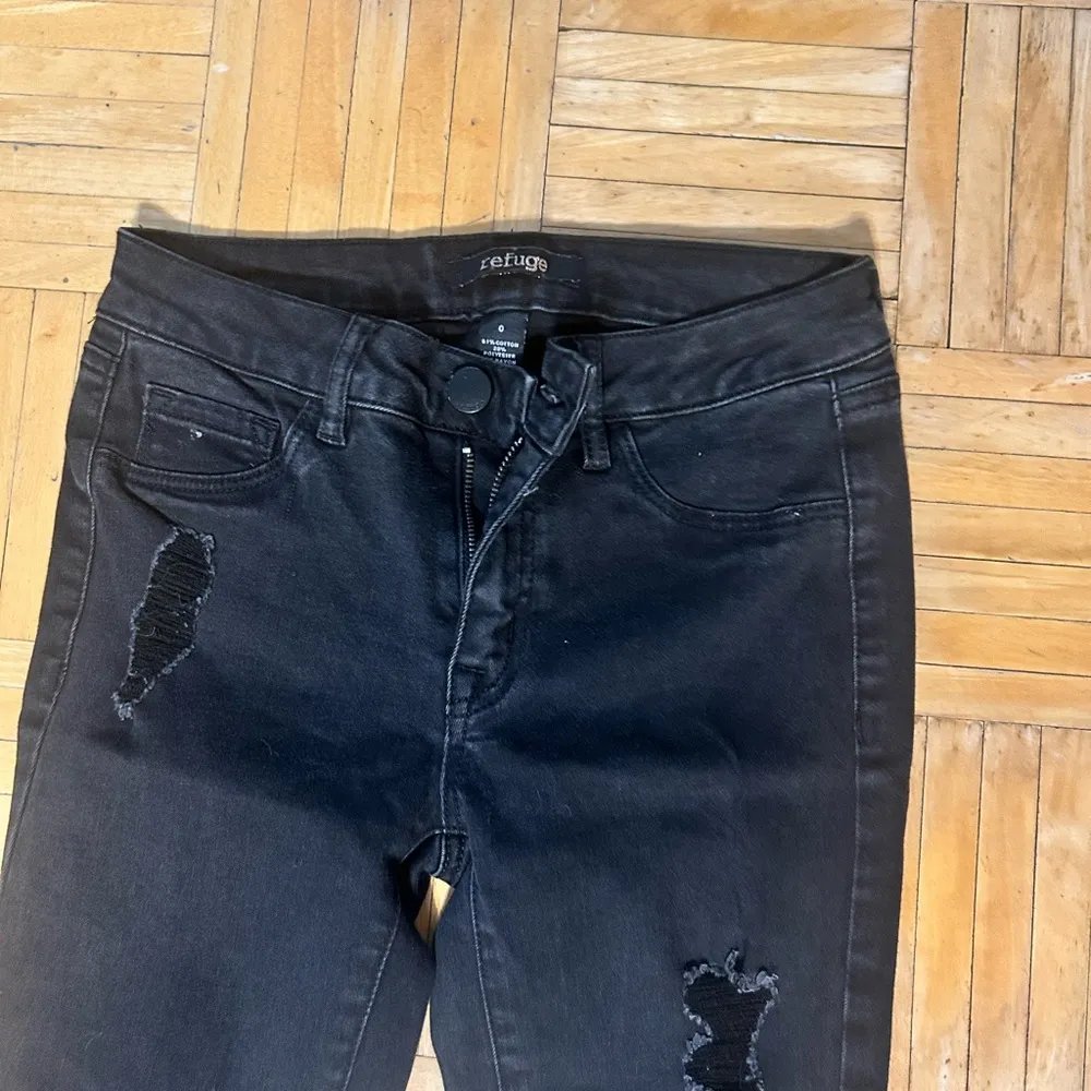 Black Distressed Skinny Jeans - Image 5