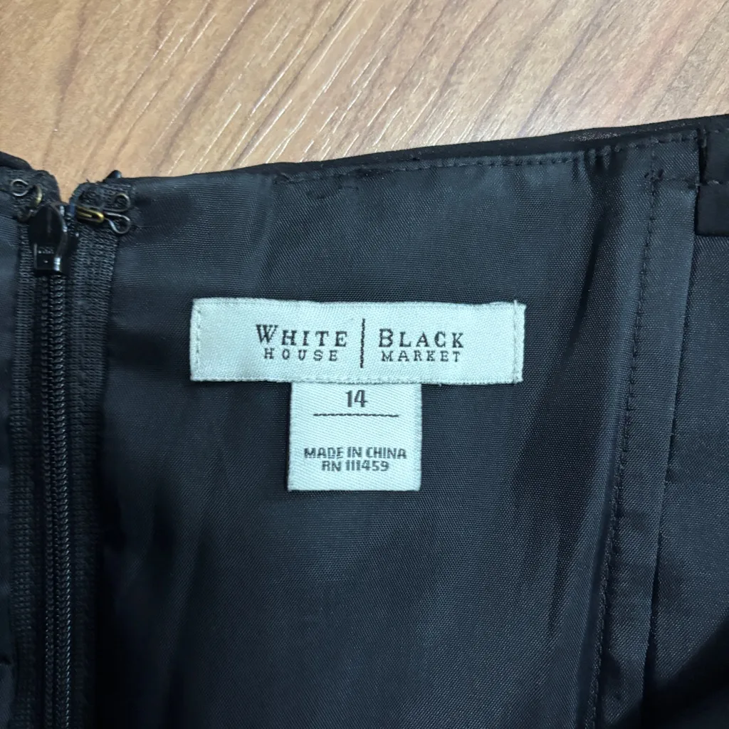 White House Black Market Dress14 Formal Strapless Black Wedding Guest Whimsigoth - Image 9