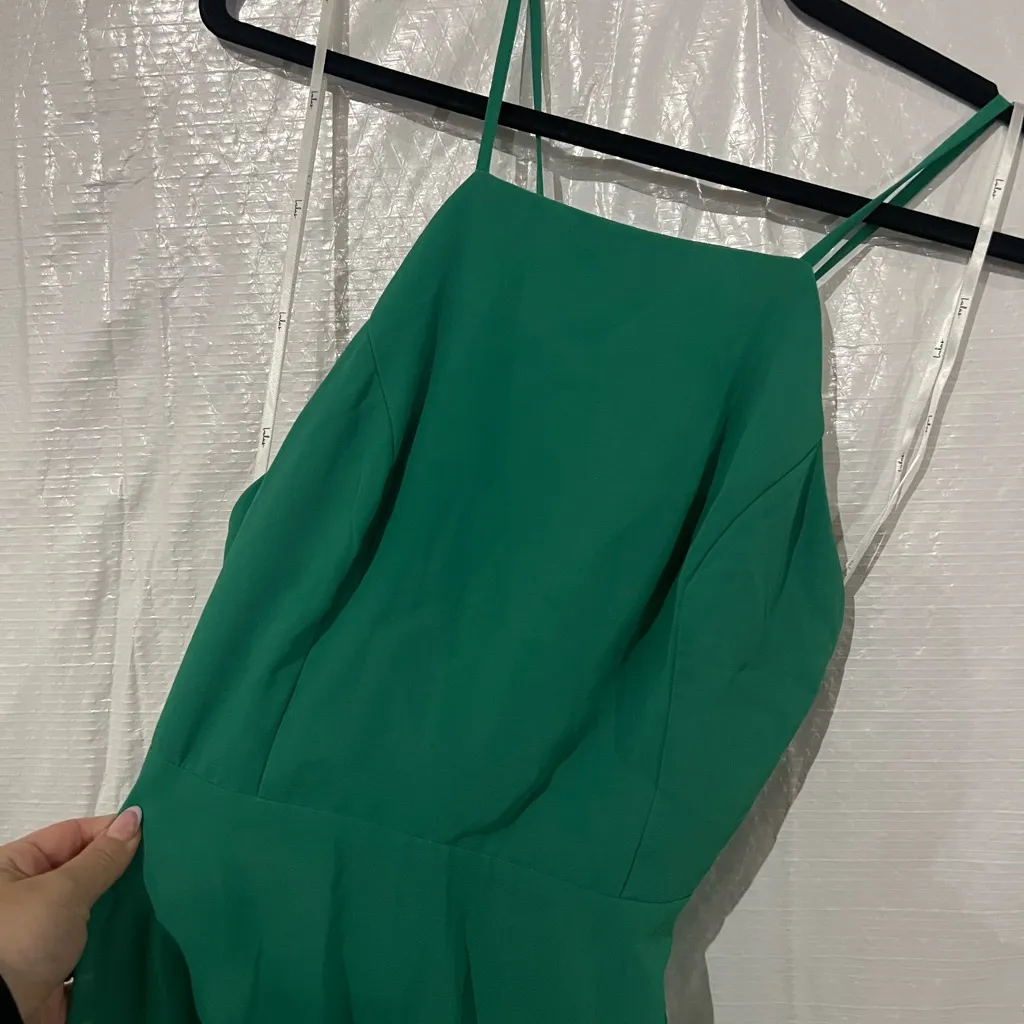 Lulu's Letter of Love Green Backless Skater Dress Size Small - Image 3