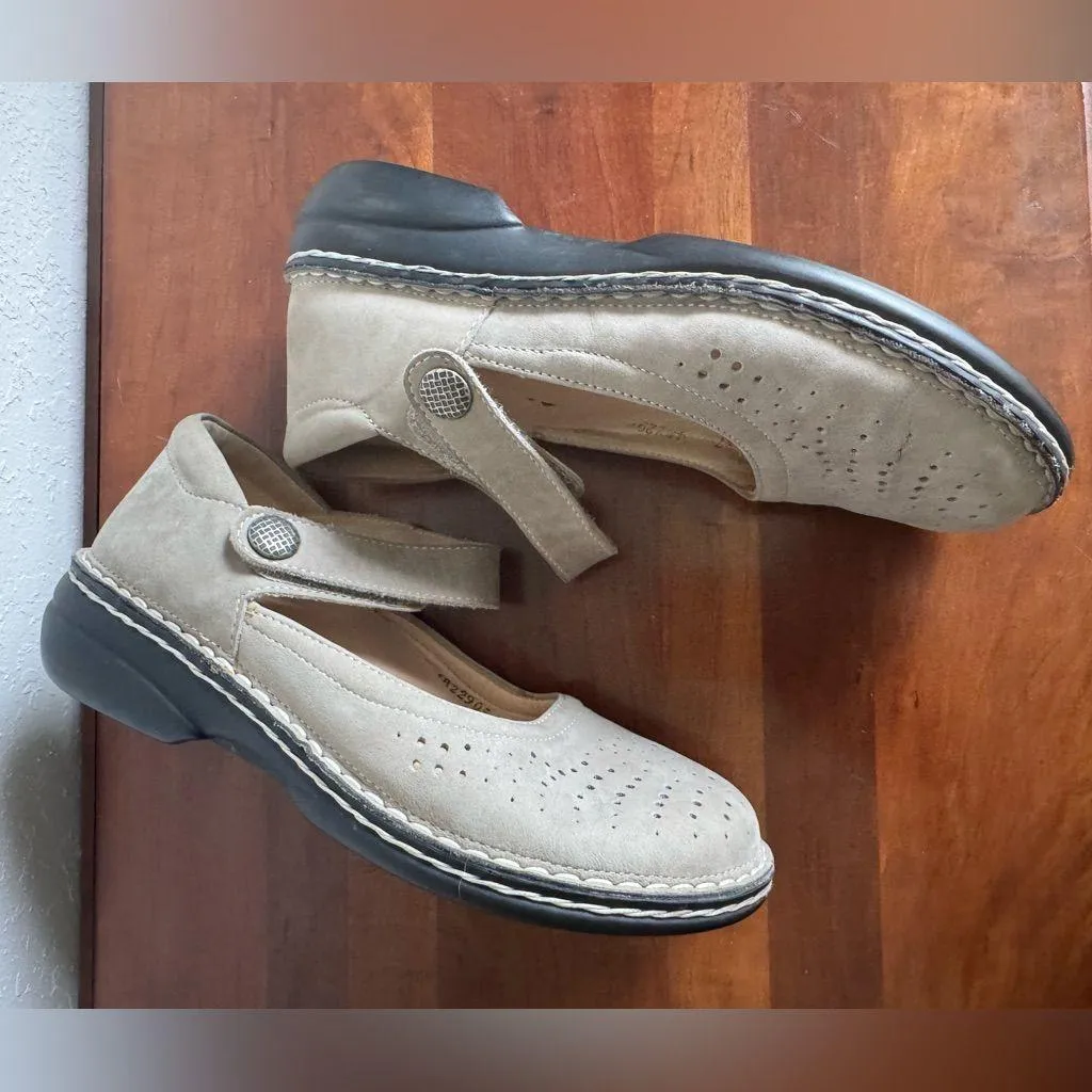 Finn Comfort Gray Soft Bellevue Mary Jane Strap Slip On Shoe Women 37 Grannycore Size 6.5 - Image 4