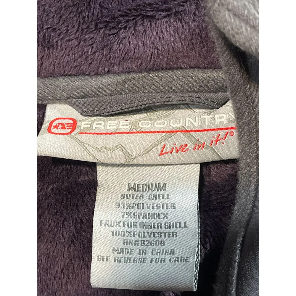 Free Country Purple Fleece Jacket Soft Warm Zip-Up Outdoor Wear‎ - Image 2