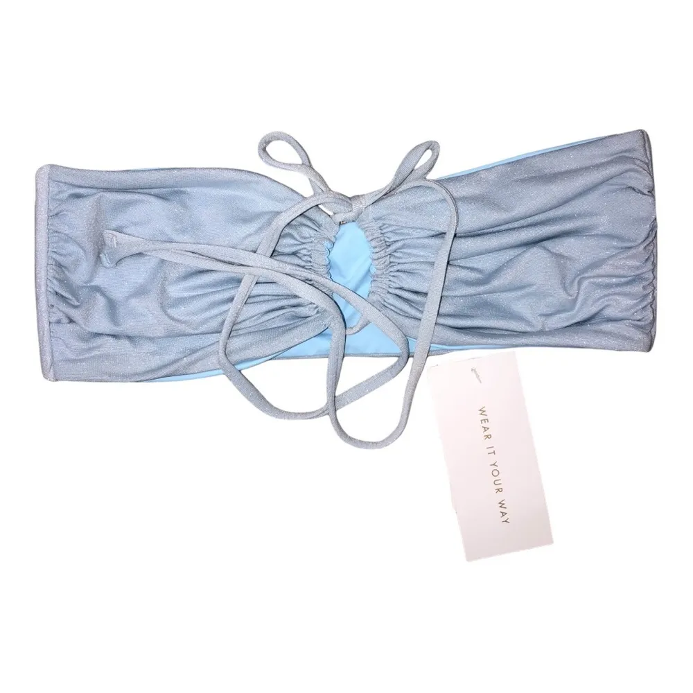 L*Space Bikini Swimsuit Dawn Top Cabana Bottom in Shimmer Sky Blue XL NWT - Image 3