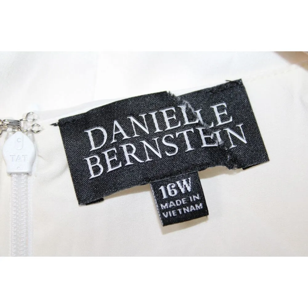NWOT Danielle Bernstein Off White Square Neck Long Sleeve Shift Dress Size 16 - Image 3