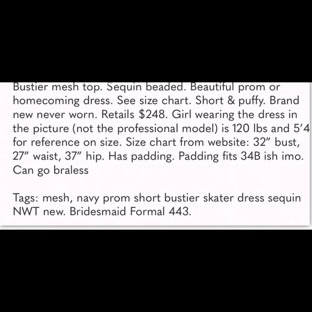 Dave and Johnny Navy Formal Minidress Sz 1/2 MSRP: $300 - Image 9